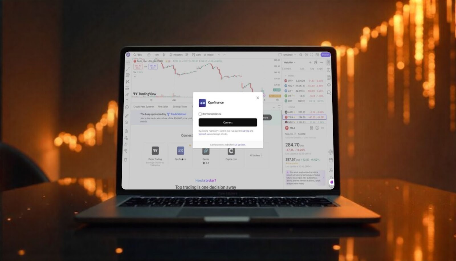 اتصال مستقیم حساب اوپو فایننس به تریدینگ ویو