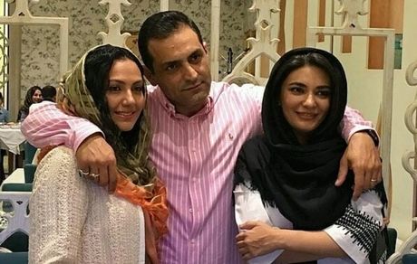 لیندا کیانی در آغوش برادر و زن برادر + عکس