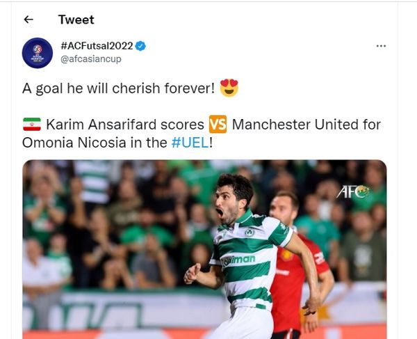 واکنش صفحه رسمی AFC به درخشش کریم انصاری فرد
