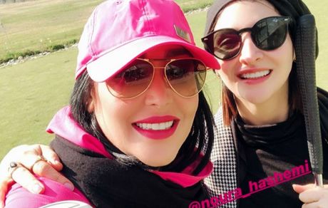 سارا منجزی پور در حال بازی گلف + عکس