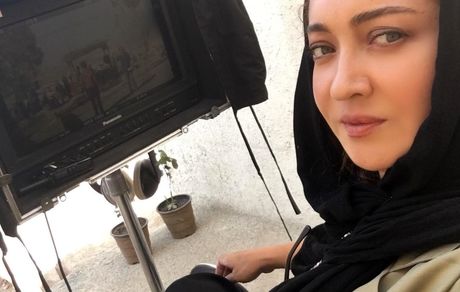 نیکی کریمی در حال فیلمبرداری آتابای + عکس