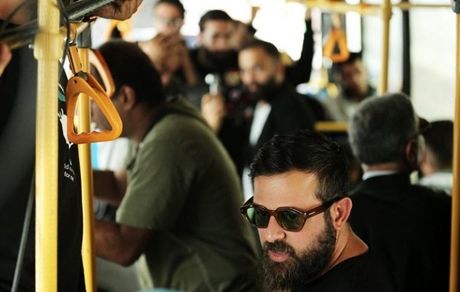 اتوبوس سواری هومن سیدی + عکس