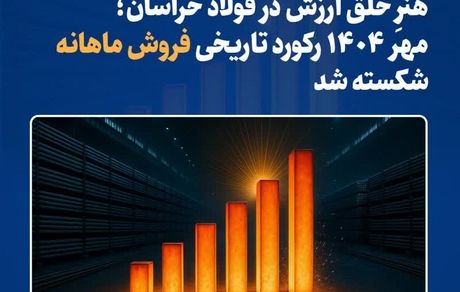 هنرِ خلق ارزش در فولاد خراسان؛ مهر ۱۴۰۴ رکورد تاریخی فروش ماهانه شکسته شد