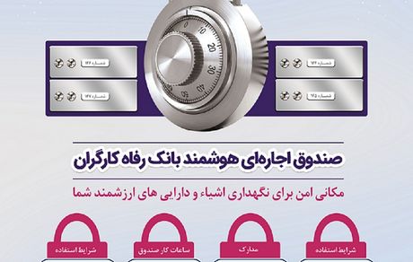 مشتریان بانک‌ رفاه می‌توانند صندوق های اجاره ای خود را بیمه کنند