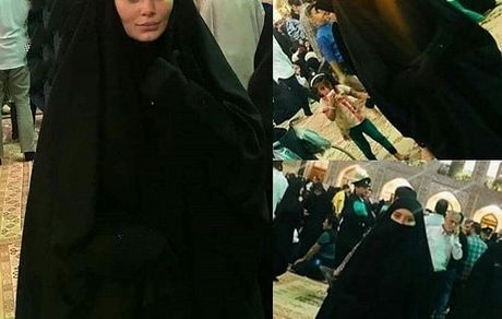 سحر قریشی با پوشیه بند در میان مردم + عکس