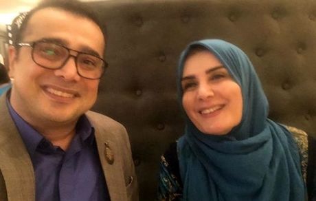 سپند امیرسلیمانی و مجری پیشکسوت در کیش+عکس 