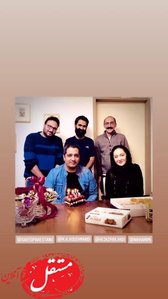 خانم و آقای بازیگر در تولد همکارشان + عکس