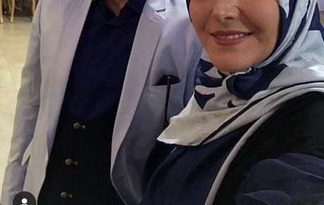 سلفی خانم مجری و همسر مجری اش در مهمانی + عکس