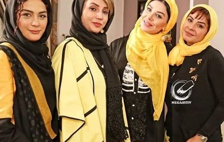 ست زرد رنگ خانم های بازیگر در یک دورهمی + عکس