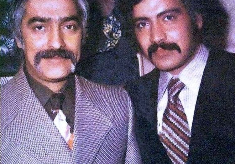 منوچهر وثوق و فردین با مدل سبیل خاص در دهه 50