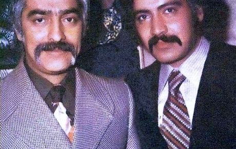 منوچهر وثوق و فردین با مدل سبیل خاص در دهه 50