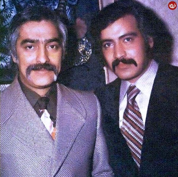 منوچهر وثوق و فردین با مدل سبیل خاص در دهه 50