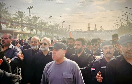 لاریجانی در حلقه محافظان عراقی در بین الحرمین