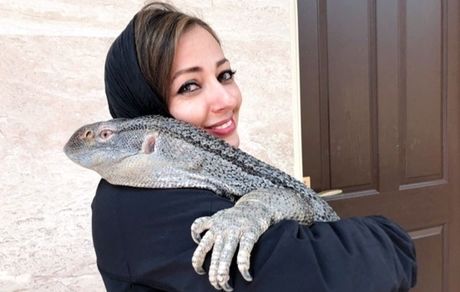 حیوانی ترسناک در بغل نفیسه روشن + عکس